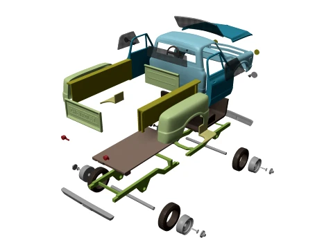 Chevy C10 Pickup Stepside 1968 3D Print Model