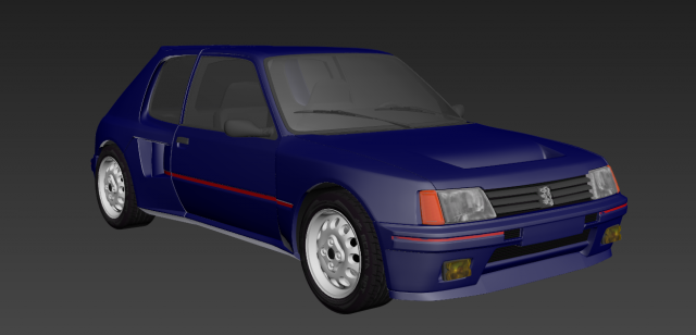 peugeot 205 turbo Model 3D .c4d .max .obj .3ds .fbx .stl .blend 