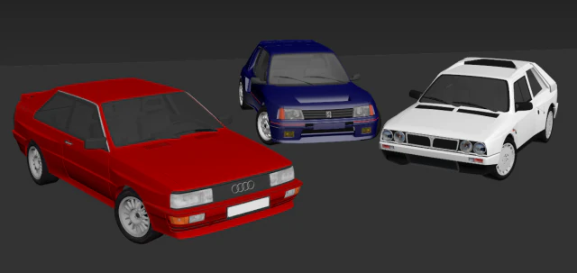 b group rally car collection vol1 3D Model .c4d .max .obj .3ds .fbx .stl .blend 