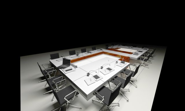office confrance table 3D Модель .c4d .max .obj .3ds .fbx .stl .blend 