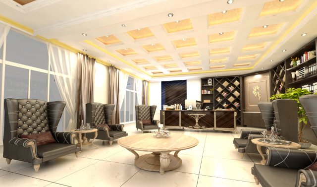 office space Model 3D .c4d .max .obj .3ds .fbx .stl .blend 