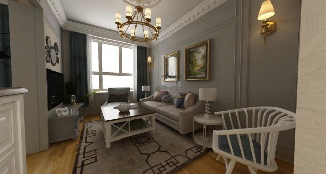 classic living room 3D Model .c4d .max .obj .3ds .fbx .stl .blend