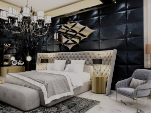 luxury bedroom 3 in 1 Modèle 3D