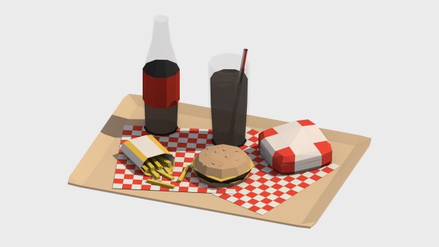 Modeling LowPoly Fast Food Meal in Blender