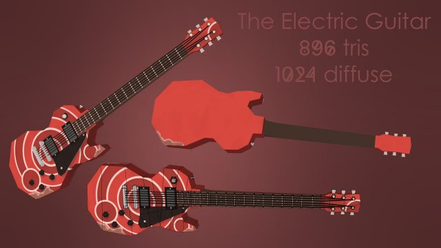 Hand Painting LowPoly - The Electric Guitar
