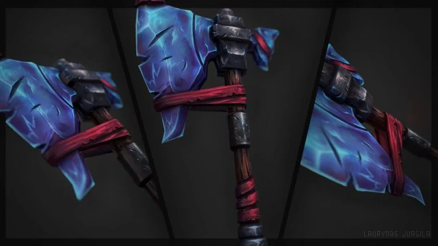 Modeling game dev - Ice hatchet weapon 