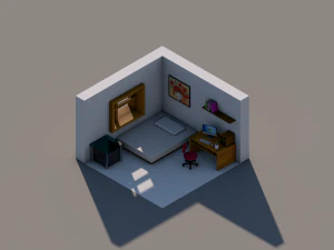 camera da letto modello Modello 3D