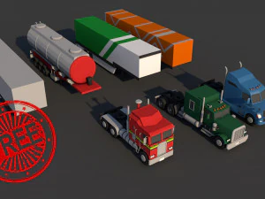 Rimorchio per camion Modello 3D