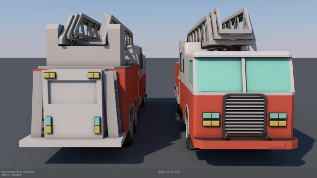 fire engine 3D Модель .c4d .max .obj .3ds .fbx .stl .blend 