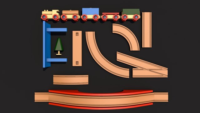 toy train 3D मॉडल .c4d .max .obj .3ds .fbx .stl .blend 