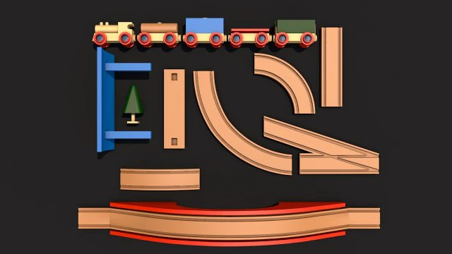 toy train 3D Model .c4d .max .obj .3ds .fbx .stl .blend 