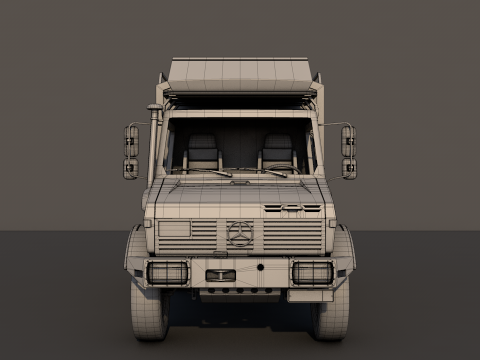 Unimog 435 U 4x4 mid-poly 3D Модель