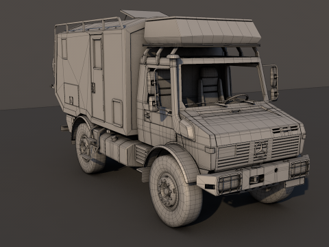 Unimog 435 U 4x4 mid-poly 3D Model