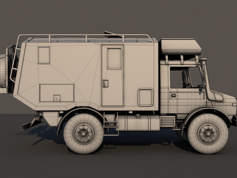Unimog 435 U 4x4 mid-poly 3D Model