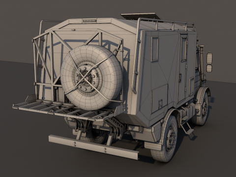 Unimog 435 U 4x4 mid-poly 3D Model