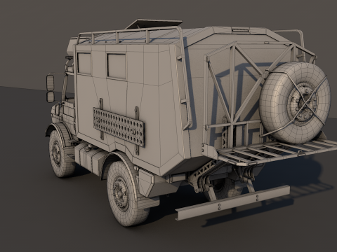 Unimog 435 U 4x4 mid-poly 3D Model
