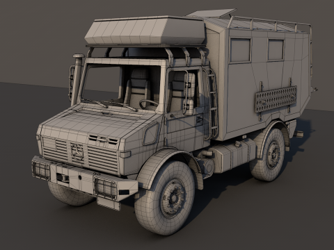 Unimog 435 U 4x4 mid-poly 3D Model