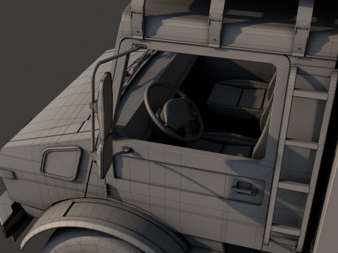 Unimog 435 U 4x4 mid-poly 3D Model