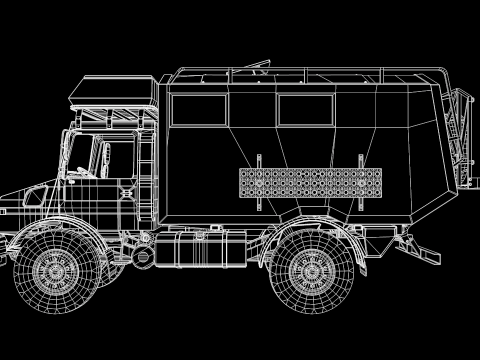 Unimog 435 U 4x4 mid-poly 3D Model