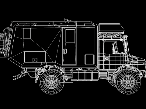 Unimog 435 U 4x4 mid-poly 3D Model