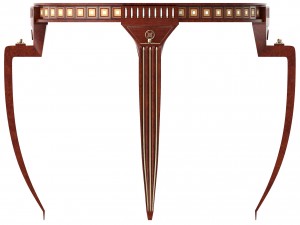 mahogany round table with golden ornaments 3D 模型