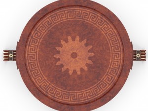mahogany round table with golden ornaments 3D 模型