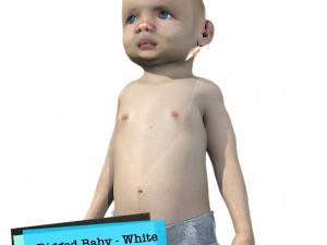baby character rigged realistic - white 3D Модель