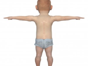 baby character rigged realistic - white Model 3D