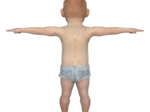 baby character rigged realistic - white 3D Model