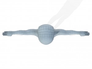 baby character rigged realistic - white Model 3D