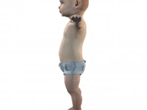 baby character rigged realistic - white 3D Model