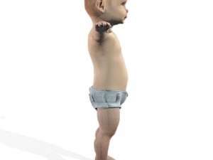 baby character rigged realistic - white Model 3D