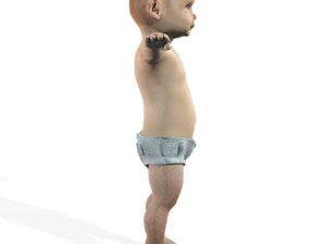 baby character rigged realistic - white 3D Model