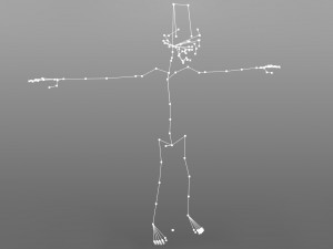 baby character rigged realistic - white Model 3D