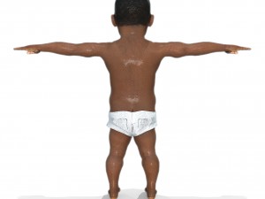 baby character rigged realistic - black Modelo 3D