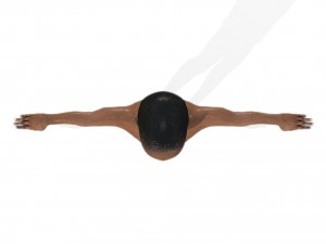 baby character rigged realistic - black Modelo 3D