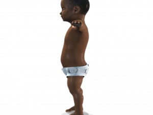baby character rigged realistic - black Modelo 3D