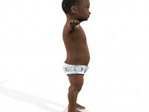 baby character rigged realistic - black Modelo 3D