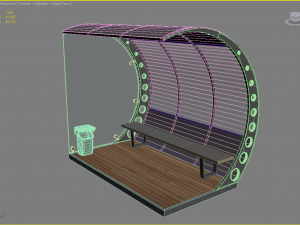 Mini bus stop station 3D Model