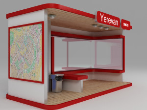 Bus stop station 3D Model