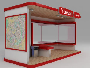 Bus stop station 3D Model