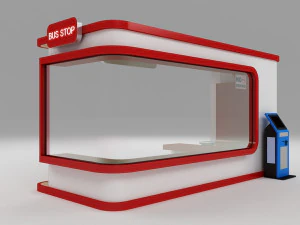 Bus stop station 3D Model