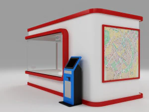 Bus stop station 3D Model