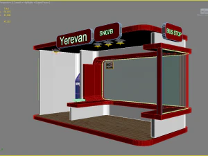 Bus stop station 3D Model