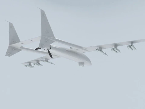 Two-beam UAV of the reverse sweep of the wing Conceptual model 3D Model
