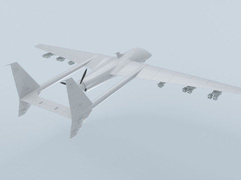 Two-beam UAV of the reverse sweep of the wing Conceptual model 3D Модель
