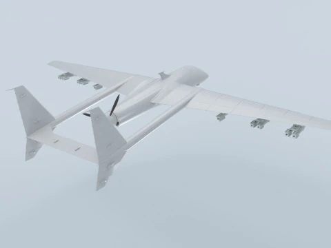 Two-beam UAV of the reverse sweep of the wing Conceptual model 3D Model