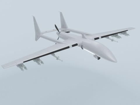 Two-beam UAV of the reverse sweep of the wing Conceptual model 3D Модель