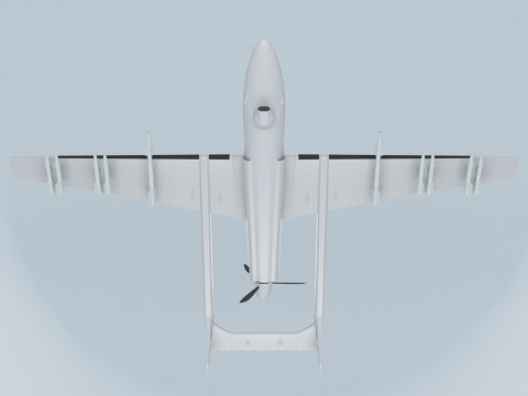 Two-beam UAV of the reverse sweep of the wing Conceptual model 3D Модель
