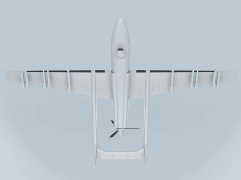 Two-beam UAV of the reverse sweep of the wing Conceptual model 3D Model